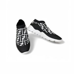Fendi FD Slip-On Sneakers Black And White For Men