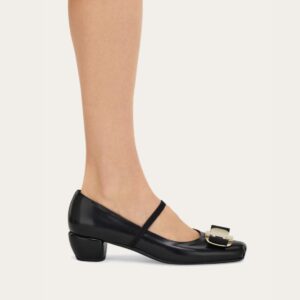 Alternative view of Ferragamo New Vara Plate Pump Black For Women 40mm 01K093 785331