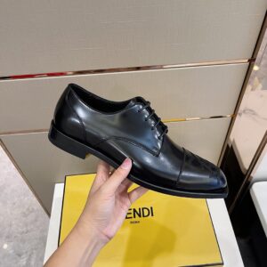 Alternative view of Fendi FF Cap Toe Lace Ups Black For Men