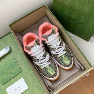 Alternative view of Gucci Men's Basket Sneaker Print Pineapple Brown Pink For Men ‎661301