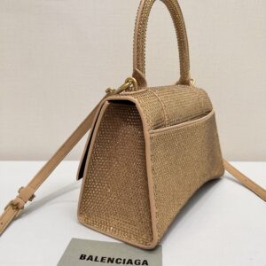 Alternative view of Balenciaga Hourglass With Rhinestones Small Top Handle Bag 9.4in/ 24cm Yellow For Women