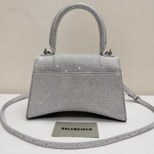 Alternative view of Balenciaga Hourglass With Rhinestones Small Top Handle Bag 9.4in/ 24cm Grey For Women