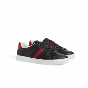 Gucci Ace Sneaker With Web Black For Men 757892 AACAG 1096