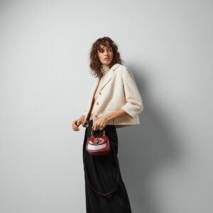 Alternative view of Gucci Bamboo 1947 Mini Top Handle Bag 6.7in/ 17cm Red Gold Hardware For Women ‎686864 10ODT 6674