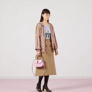 Alternative view of Gucci Bamboo 1947 Small Top Handle Bag 8.3in/ 21cm Pink Gold Hardware For Women 675797 10ODT 5467