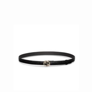 Gucci Belt With Interlocking G Buckle Black For Women 20mm 813005 AAD5L 1000