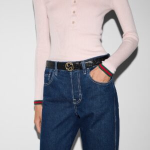 Alternative view of Gucci Belt With Interlocking G Buckle Black For Women 30mm 813008 AAD5L 1000