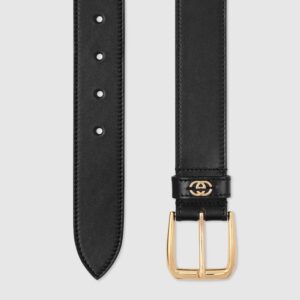 Alternative view of Gucci Belt With Interlocking G Detail 35mm Black For Men ‎673921 AP00G 1000