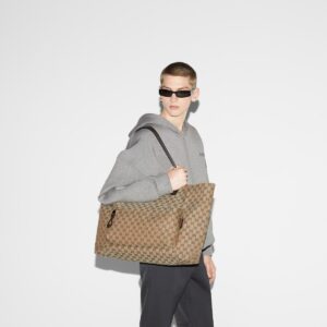Alternative view of Gucci GG Canvas Maxi Tote Bag Beige And Dark Brown For Men 18in/46cm 802166 FADUU 8657