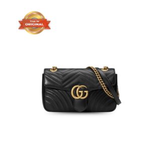 Gucci GG Marmont Small Shoulder Bag Black For Women 25.4/10in 443497 DTDIT 1000