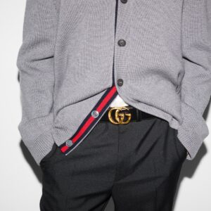 Alternative view of Gucci GG Marmont Wide Belt 40mm Black For Men 795526 0AAAR 1000