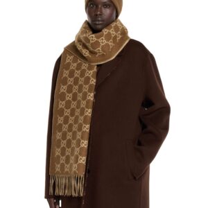 Alternative view of Gucci GG Scarf Brown And Beige 74.8in/190cm ‎812317 3GAC0 2379