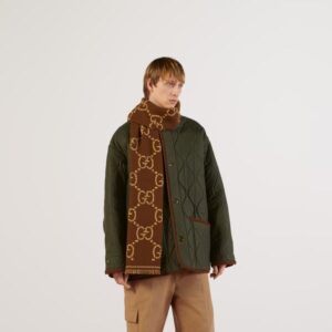 Alternative view of Gucci GG Scarf Brown And Beige 71in/180cm ‎660025 4G386 2579