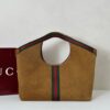 Gucci Giglio Large Tote Bag 21.3in/ 54cm Brown GG Suede Gold Hardware For Women 853971 CAAB8 2147 - Image 6