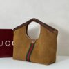 Gucci Giglio Large Tote Bag 21.3in/ 54cm Brown GG Suede Gold Hardware For Women 853971 CAAB8 2147 - Image 7