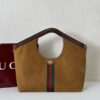 Gucci Giglio Large Tote Bag 21.3in/ 54cm Brown GG Suede Gold Hardware For Women 853971 CAAB8 2147 - Image 3