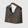 Gucci Giglio Small Tote Bag 9.8in/ 25cm Black And White GG Denim Gold Hardware For Women 860845 FAFYU 1155 - Image 3