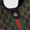 Gucci Giglio Small Tote Bag 9.8in/ 25cm Black And White GG Denim Gold Hardware For Women 860845 FAFYU 1155 - Image 4