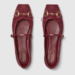 Alternative view of Gucci Horsebit Ballet Flat Red For Women 821220 FAD8F 8546