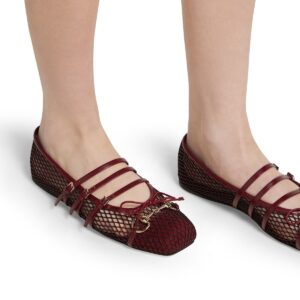 Alternative view of Gucci Horsebit Ballet Flat Red Mesh For Women 835077 FAEQZ 6207