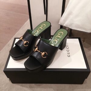 Alternative view of Gucci Horsebit Platform Mules Black For Women