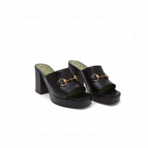 Gucci Horsebit Platform Mules Black For Women