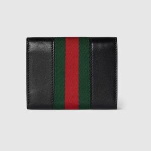 Alternative view of Gucci Horsebit Web Small Tri-fold Wallet 3.9in/ 10cm Black Gold Hardware ‎For Women 867131 AAGF7 1053