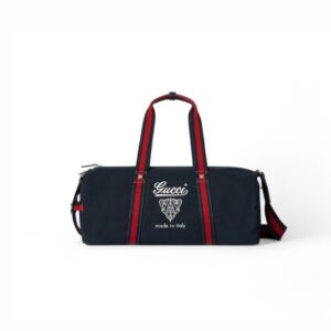 Gucci Large Printed Canvas Duffle Bag Dark Blue 21.3in/54cm ‎‎816866 FAD78 4044