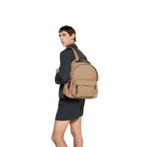 Alternative view of Gucci Medium GG Backpack With Web Beige And Dark Brown For Men 14.2in/36cm 824624 FAEHZ 9795