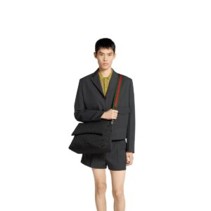 Alternative view of Gucci Medium GG Crossbody Bag With Web Black For Men 14.2in/36cm 821616 FAEHA 1042