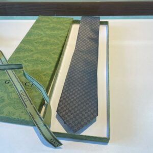 Alternative view of Gucci Monogram Interlocking G Jacquard Dark Grey Tie For Men