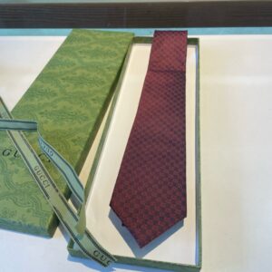 Alternative view of Gucci Monogram Interlocking G Jacquard Burgundy Tie For Men