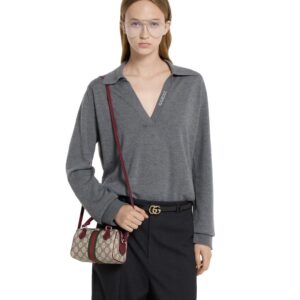 Alternative view of Gucci Ophidia Boston Mini Top Handle Bag 6.3in/ 16cm ‎Beige/ Brown Gold Hardware For Women 838478 FAE0P 9789