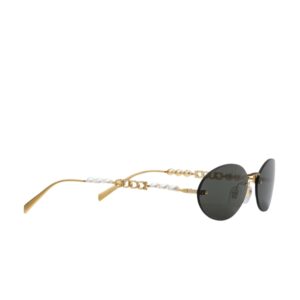 Alternative view of Gucci Oval Frame Sunglasses Black With Gold Toned Metal Frame