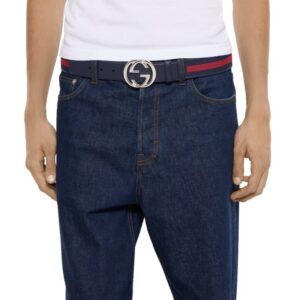 Alternative view of Gucci Reversible Belt With Interlocking G Buckle Blue/Red 38mm For Men 849862 CWLST 4050