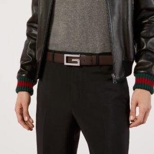Alternative view of Gucci Reversible Belt 36mm With Square G Buckle Black For Men 626974 AP0BN 1062