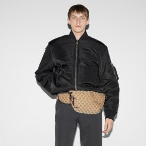 Alternative view of Gucci Small GG Belt Bag Beige And Dark Brown For Men 12.6in/32cm 804262 FADUK 9853