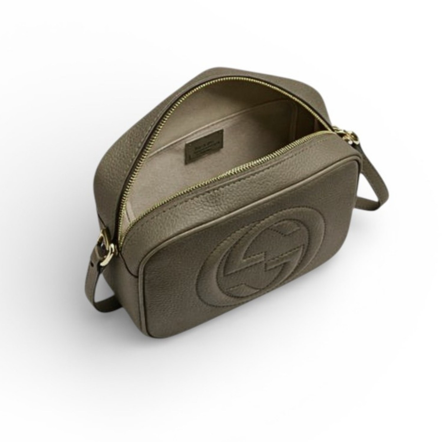 Gucci Soho Small Disco Bag Grayish Green For Women, Women’s Bags, Shoulder And Crossbody Bags 8in/21cm GG 308364