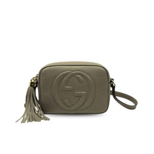 Gucci Soho Small Disco Bag Grayish Green For Women, Women's Bags, Shoulder And Crossbody Bags 8in/21cm GG 308364