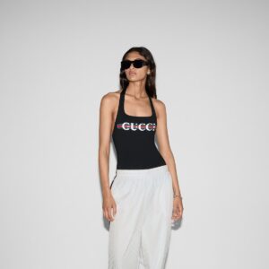 Alternative view of Gucci Sparkling Jersey Swimsuit With Print Black For Women 820749 XHAKC 1152
