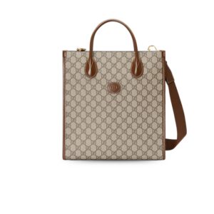 Gucci Tote Bag With Interlocking G Brown For Women 723308 92THG 8563 11.8in/30cm