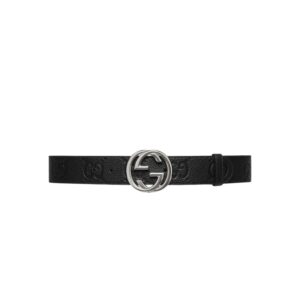 Gucci Wide Belt 40mm With Interlocking G Buckle Black For Men 794196 AABZA 1000