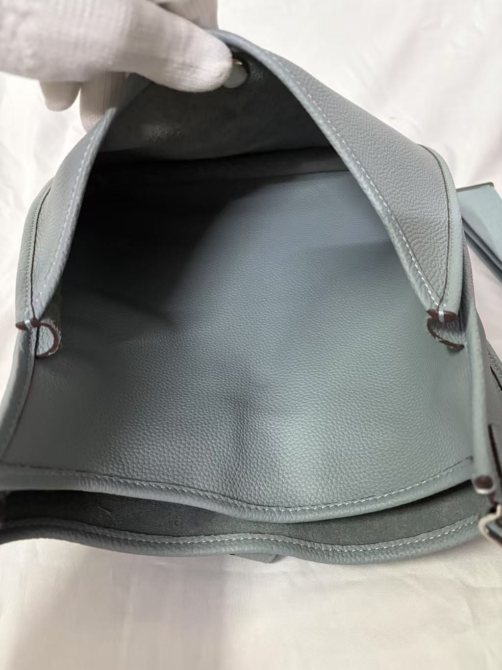 Hermes Evelyne III 29 Bag Light Blue With Silver-Toned Hardware For Women, Women's Shoulder And Crossbody Bags 11.4in/29cm H056277CK18 - Image 7
