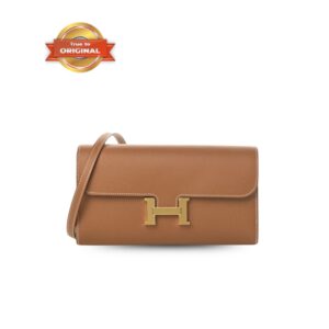 Hermes Constance Epsom Long To Go Wallet Brown For Women, Women's Wallet 8.1in/21cm