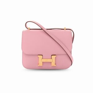 Hermes Constance 18 Crossbody Bag 7.1in/ 18cm Pink Gold Hardware For Women