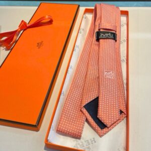 Alternative view of Hermes Elegent Orange Silk Tie For Men