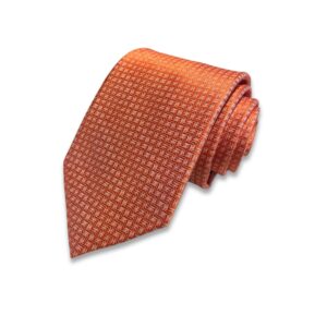 Hermes Elegent Orange Silk Tie For Men