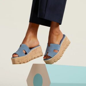 Alternative view of Hermes Eze 30 Sandals Bleu Grignon For Women H232150Z DJ410