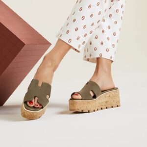 Alternative view of Hermes Eze 30 Sandals Vert Toundra For Women H232150Z 1R400
