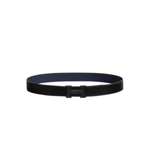 Hermes H Belt Buckle And Reversible Leather Strap 32 mm Noir/Bleu Nuit H080029CY89